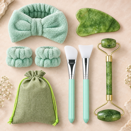 8-Piece Facial Roller & Gua Sha Self-Care Set