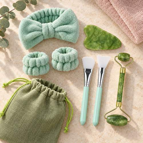 8-Piece Facial Roller & Gua Sha Self-Care Set