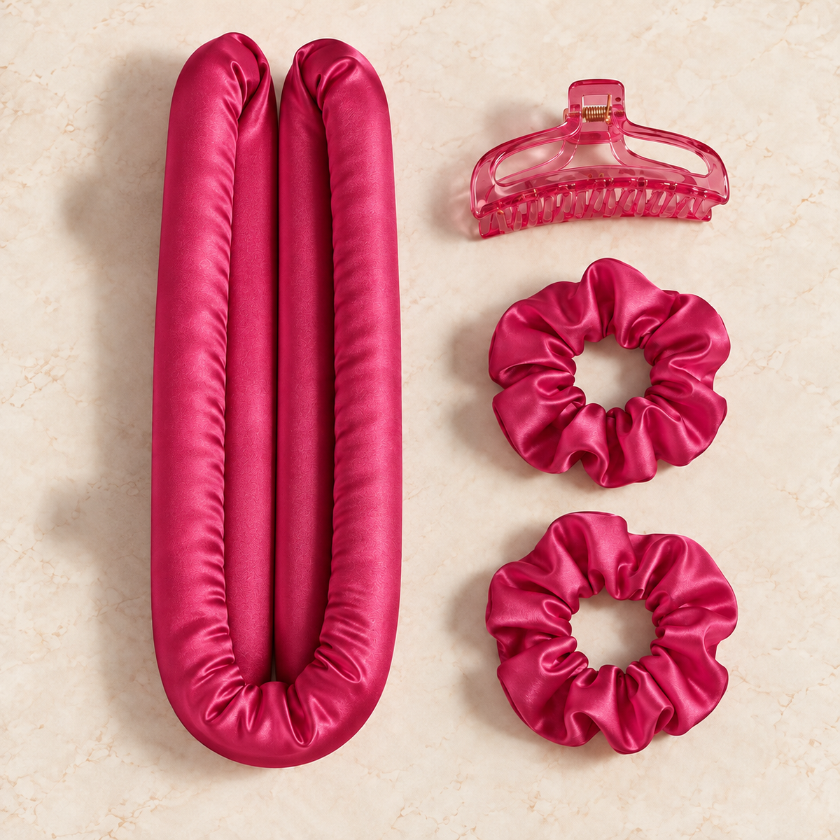 4-Piece Satin Heatless Curling Set
