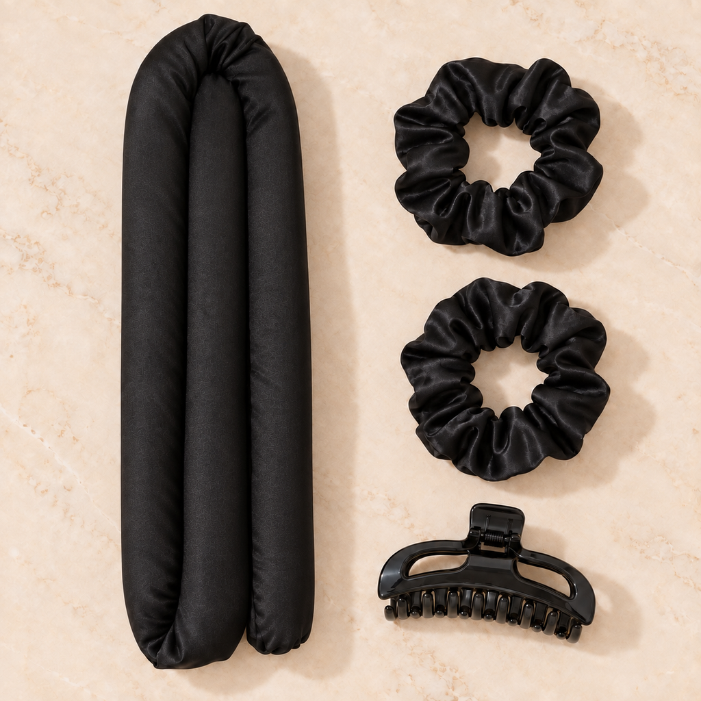 4-Piece Satin Heatless Curling Set